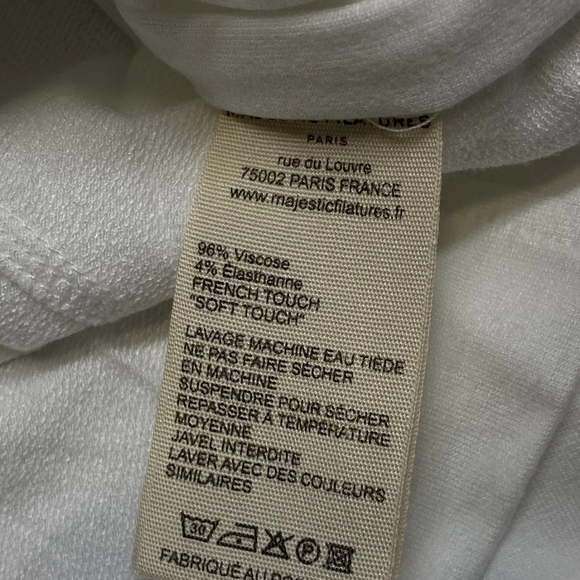 Majestic Filatures Womens Jacket White Size XL EU 4 French Terry Moto Full Zip - Picture 14 of 15